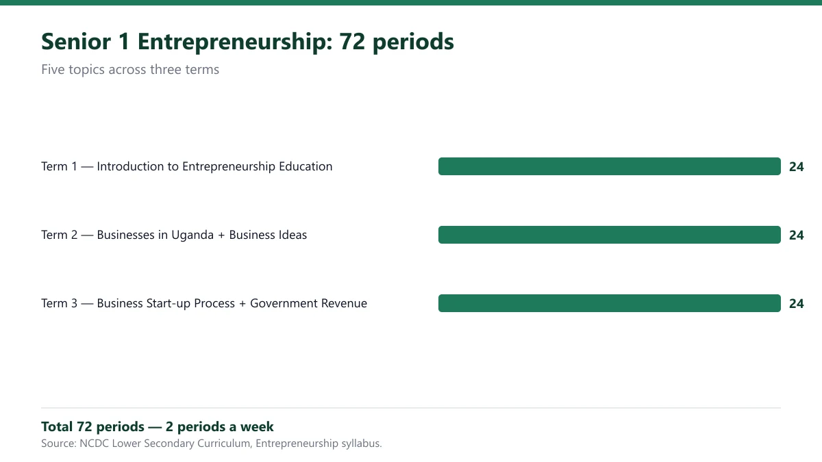 Senior 1 Entrepreneurship topics: full topic breakdown